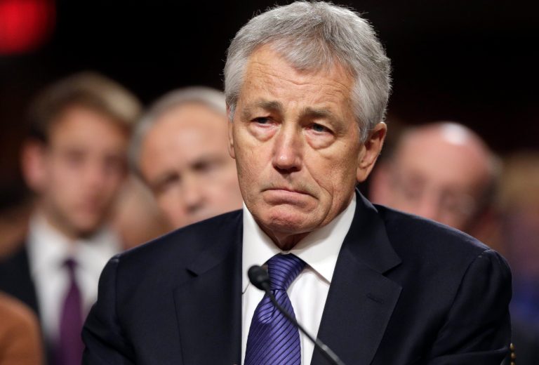 FILE - In this Jan. 31, 2013, file photo, Republican Chuck Hagel, President Obama's choice for Defense Secretary, testifies before the Senate Armed Services Committee during his confirmation hearing on Capitol Hill in Washington. Senate Republicans on Feb. 14, 2013, temporarily blocked a full Senate vote on Hagel's nomination as defense secretary.(AP Photo/J. Scott Applewhite, File)