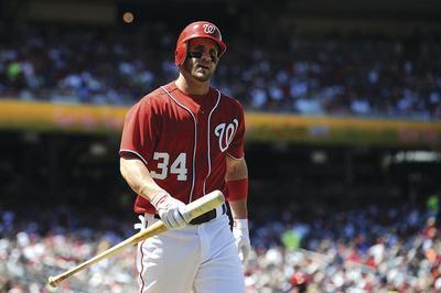 Patrick McDermott/Getty ImagesWashington Nationals outfielder Bryce Harper went 0-for-7 with five strikeouts in Saturday's 5-3 loss to the New York Yankees.