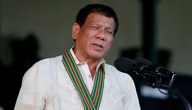 White House press secretary defended President Trump's decision invite Filipino President Rodrigo Duterte to the White House as a way to put pressure on North Korea. (AP Photo/Bullit Marquez)