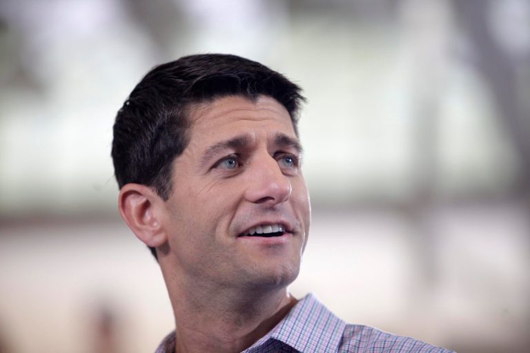 WESTLAKE, OH - SEPTEMBER 4:  Republican vice presidential candidate, U.S. Rep. Paul Ryan (R-WI) speaks to supporters at Westlake Recreation Center on September 4, 2012 in Westlake, Ohio. Ryan continues his campaign swing with an event later today in Iowa. (Photo by J.D. Pooley/Getty Images)