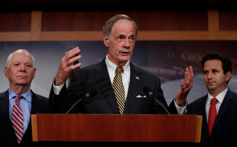 The senior senator from Delaware proceeded to quote at length from 