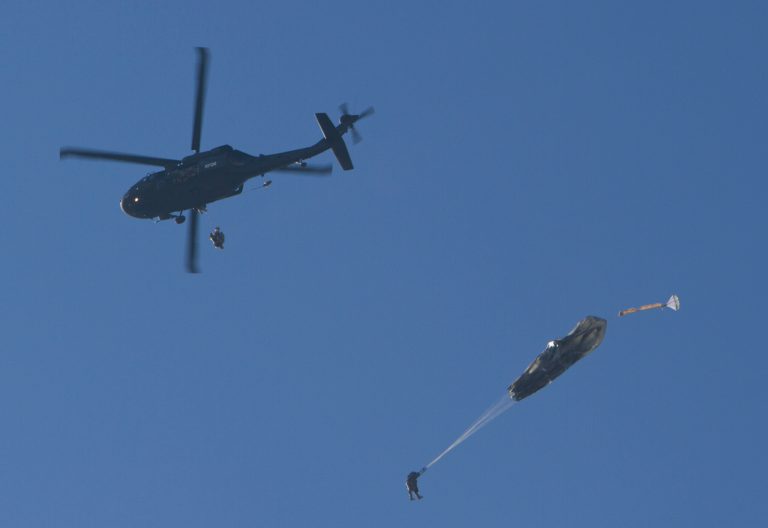 A UH-60 helicopter with 11 military personnel on board crashed at Eglin Air Force Base, Florida, Tuesday night. (AP Photo)