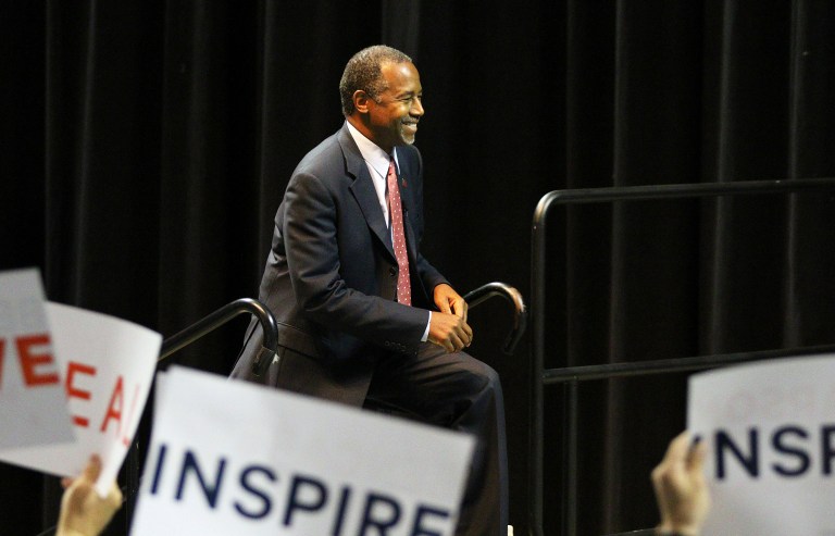 Carson's message to the black community on police abuse seemed to be that they should follow his example. (AP Photo/Mike Kittrell)