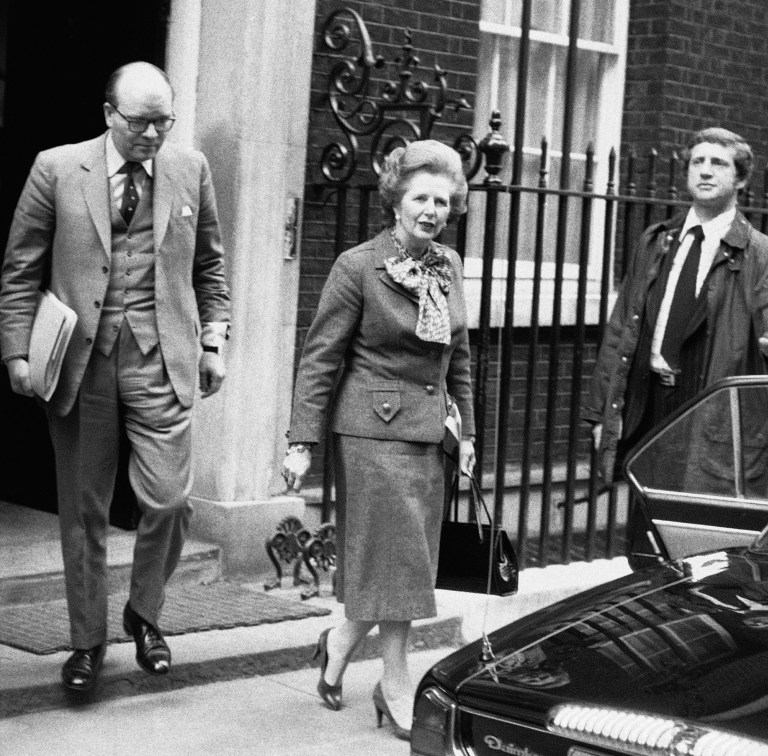   FILE - In this April 14, 1982 file photo, British Prime Minister Margaret Thatcher leaves her official 10 Downing Street residence in London, for an emergency session of Parliament on the Falklands crisis. She called it, simply, the worst moment of her life. It came in March 1982 during the days before the Falklands War, after Argentina established an unauthorized presence on Britainâs South Georgia island amid talk of a possible invasion of the Falklands, long held by Britain. The vivid picture of Thatcherâs feelings of helplessness and rage, and eventual resolve are portrayed in thousands of pages of formerly Secret documents released by the National Archives on Friday, Dec. 28, 2012. (AP Photo/Bob Dear, File)  