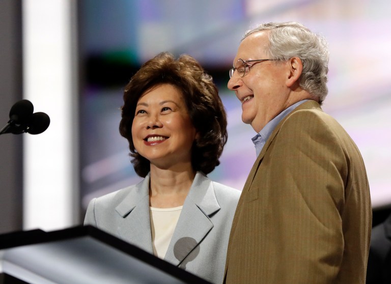 Mitch McConnell said he has instructed committee chairmen to begin holding hearings on the nominees, a group that now appears to include McConnell's wife, Elaine Chao. (AP Photo)