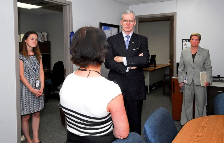 VA Deputy Secretary W. Scott Gould visits the Robert J. Dole Veterans Affairs Medical Center and the Regional Office Center in Wichita, Kan., last year. (VA photo by Curtis Tasset)