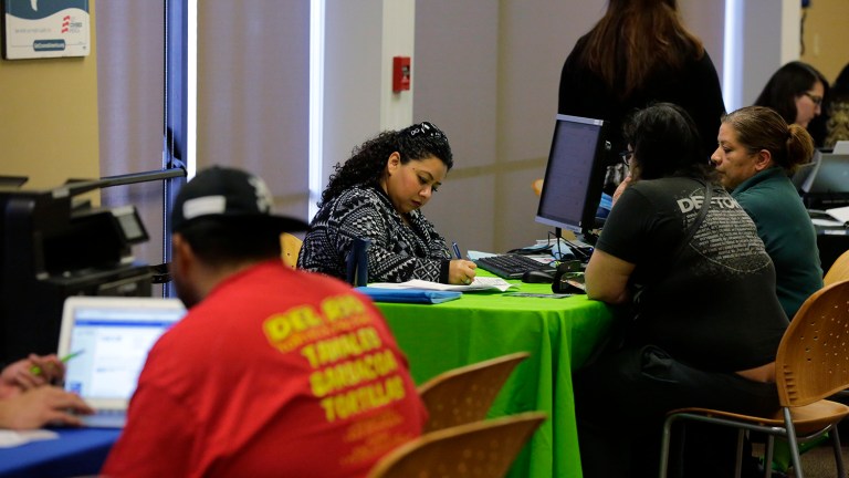 Obamacare calls for fines against people who don't buy insurance, and that fine will hit almost $700 this year. (AP Photo/Eric Gay)