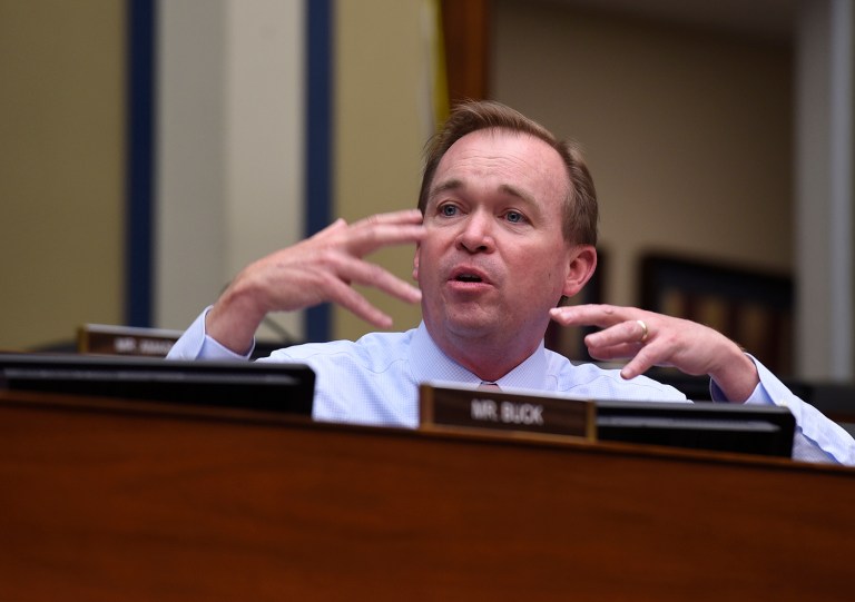 OMB pick Mick Mulvaney warned Tuesday that the federal government's debt-ridden finances are in an 