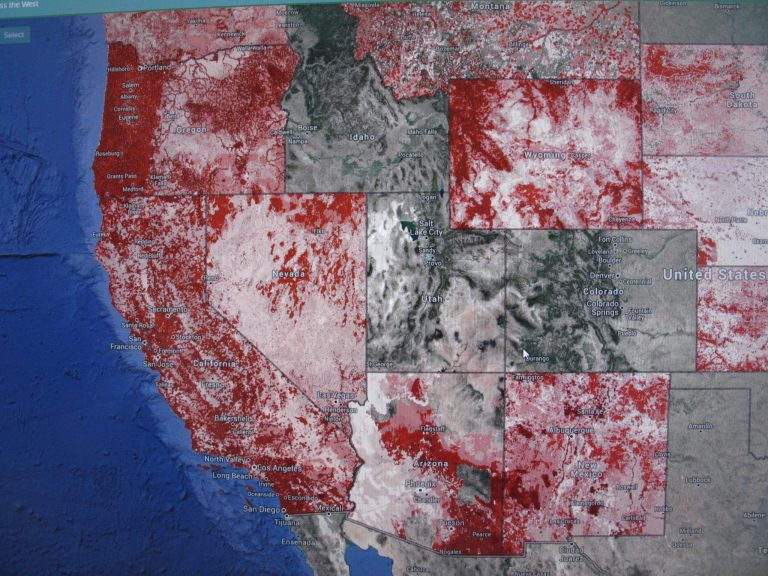 A sample of a new, high-tech wildlife habitat mapping project the Western Governors Association plans to unveil in Las Vegas on Dec. 12 is pictured in this photo taken on a computer at the Nevada Department of Wildlife in Reno. The Crucial Habitat Assessment Tool will pull together in one place maps for 16 western states in the hope of encouraging economic development while protecting the region's environmental treasures, from Puget Sound to the Rocky Mountains. (AP Photo/Scott Sonner).