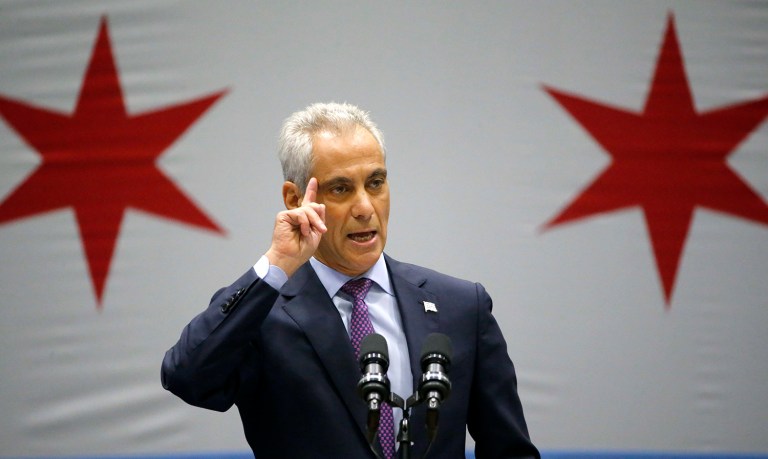 Chicago Mayor Rahm Emanuel met with President-elect Trump on Wednesday. (AP Photo/Charles Rex Arbogast)