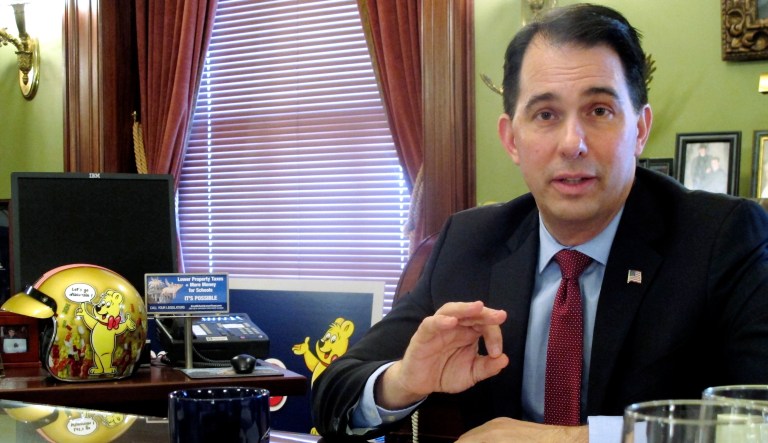 Wisconsin Gov. Scott Walker, one of the Republican politicians closest to President Trump, is urging the president to back down from his plans to impose new trade tariffs. (AP Photo/Scott Bauer)