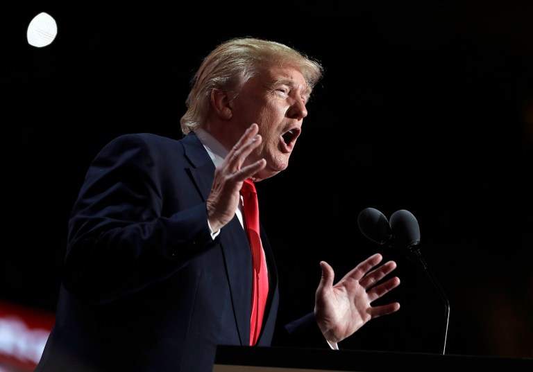 Republican presidential candidate Donald Trump responded to the idea that Russian hackers released DNC emails to help him win the general election in November. (AP Photo/Evan Vucci)