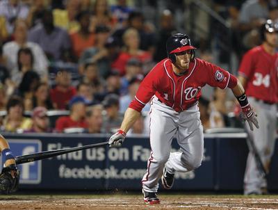 John Bazemore/APIn his second major league season, Steve Lombardozzi leads the Washington Nationals in batting average.