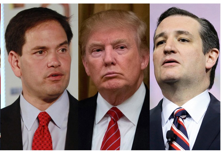 Donald Trump is winning most states, Cruz is second with three states and Rubio just won his first state on Super Tuesday. (AP Photo)