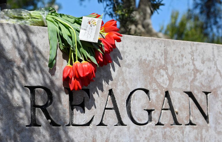 Former first lady Nancy Reagan died Sunday at her home in the Bel-Air section of Los Angeles of congestive heart failure. She was 94. (AP Photo/Mark J. Terrill)