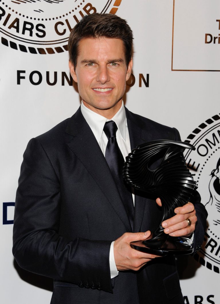   Actor Tom Cruise poses after being honored by The Friars Club and Friars Foundation at The Waldorf-Astoria on Tuesday June 12, 2012, in New York. (Photo by Evan Agostini/Invision/AP)  