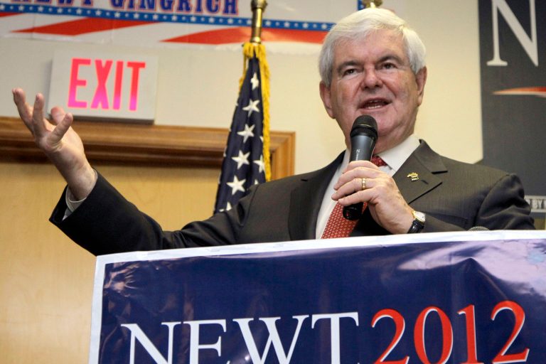 Despite his early lead in national polls, Gingrich ultimately only won primaries in South Carolina and his home state of Georgia. (AP Photo/Chuck Burton)