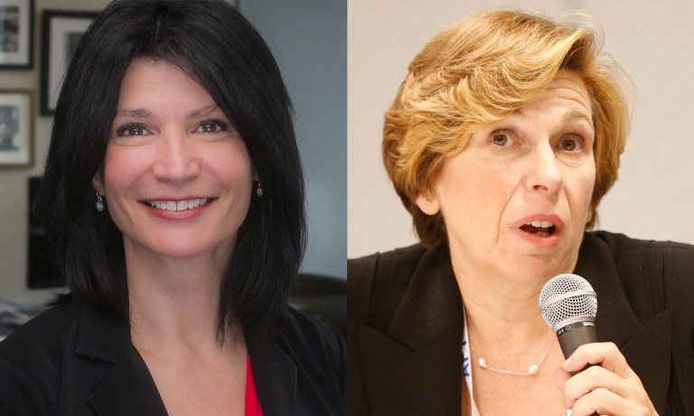 Lily Eskelsen Garcia, head of the National Education Association, and American Federation of Teachers President Randi Weingarten spoke at the Democratic National Convention. (AP Photos)