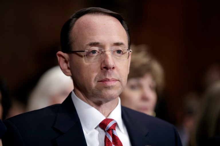Rosenstein threatened to resign because of the narrative that he was solely behind Comey's forced departure, according to a report. (AP Photo/J. Scott Applewhite, File)