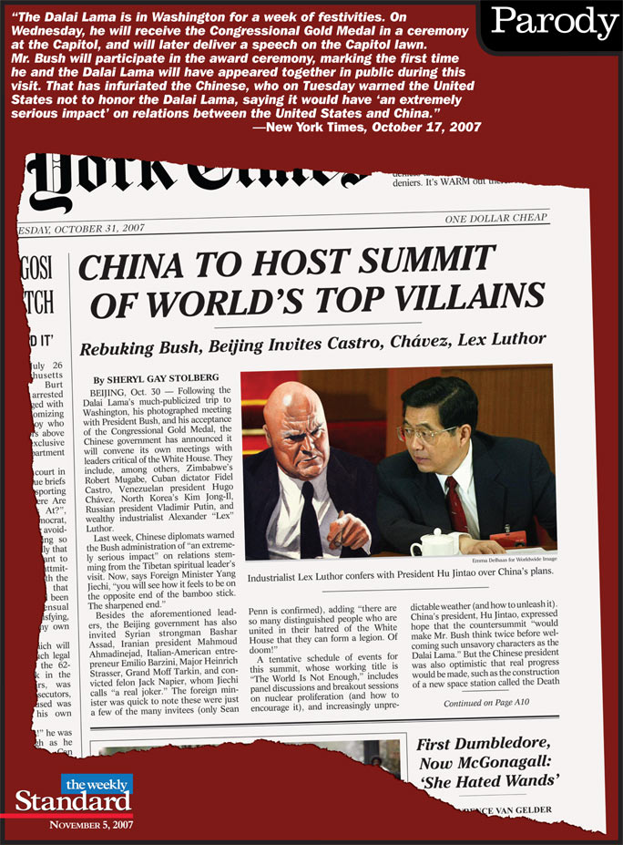 China summons villains