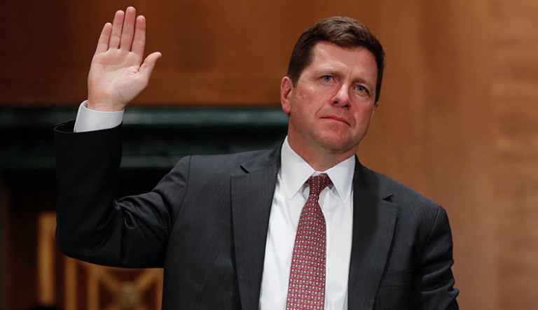 Securities and Exchange Commission Chairman nominee Jay Clayton will get a confirmation vote Monday afternoon. (AP Photo/Pablo Martinez Monsivais)