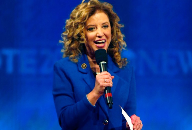 Debbie Wasserman Schultz still leads primary challenger Tim Canova 46-38 percent. (AP Photo/Jim Cole)