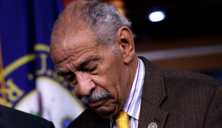 In this file photo from Tuesday, Feb. 14, 2017, Rep. John Conyers, D-Mich., attends a news conference on Capitol Hill in Washington.