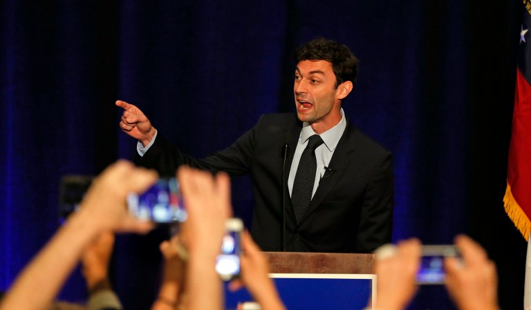 Jon Ossoff, the 30-year-old former congressional aide who is the Democratic candidate to replace Republican former Rep. Tom Price, now President Trump's secretary of health and human services, could still win the runoff in June. (AP Photo/John Bazemore)