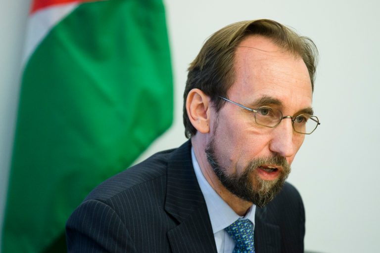 FILE - In this Sept. 25, 2013, file photo, Jordan's ambassador to the United Nationas, Prince Zeid al Hussein, speaks to the media during a news conference in New York. U.N. Secretary-General Ban Ki-moon said Friday, June 6, 2014, he will appoint Prince Zeid as the new high commissioner for human rights, bringing to that post a voice from the Middle East at a time when such rights are under strain in some countries in the region. (AP Photo/John Minchillo, File)