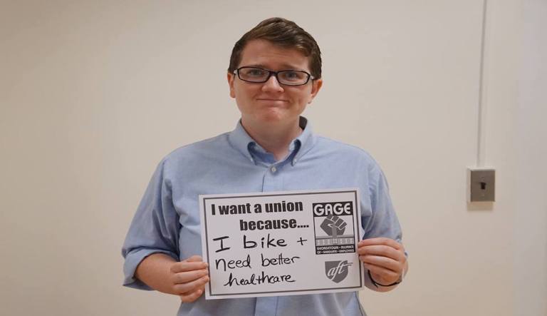 Georgetown University students' effort to unionize has been backed by the American Teachers Federation, a national education union that has heavily supported Democrats in recent political elections. (AP Photo/Richard Vogel)