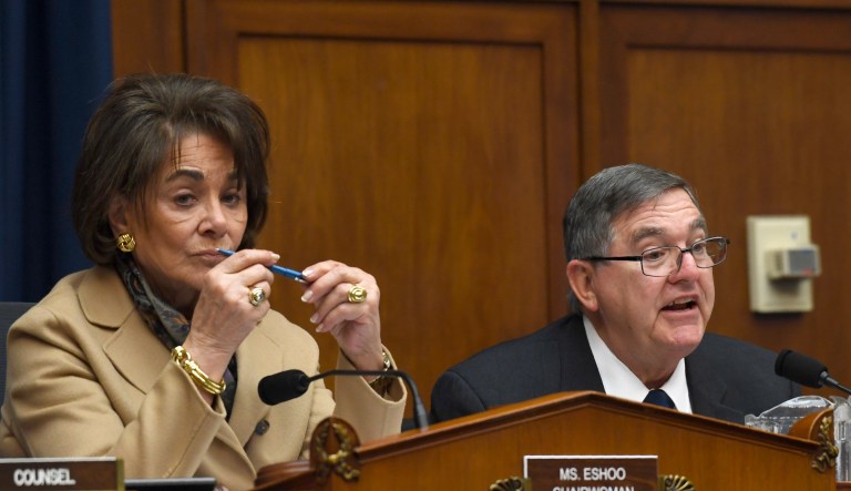 Reps. Michael Burgess, R-Texas., right, sitting next to Rep. Anna Eshoo, D-Calif. Both members of House Energy and Commerce Committee approved a bill to make ARPA-H a standalone biomedical research agency rather than position it within NIH. (AP Photo/Susan Walsh)