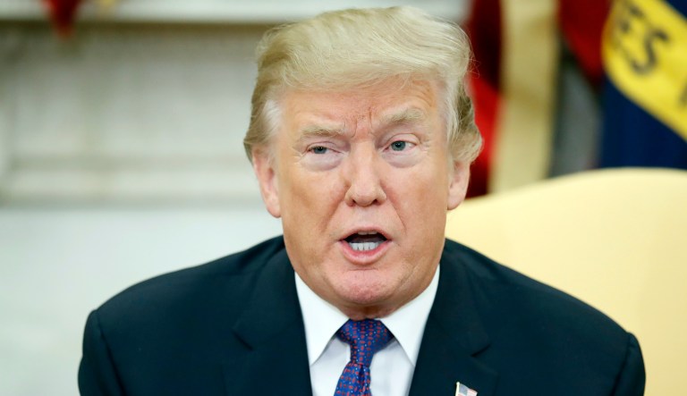 According to a person familiar with the meeting, President Trump reached out to Senate Minority Leader Chuck Schumer and invited him to the White House for the meeting. (AP Photo/Alex Brandon)