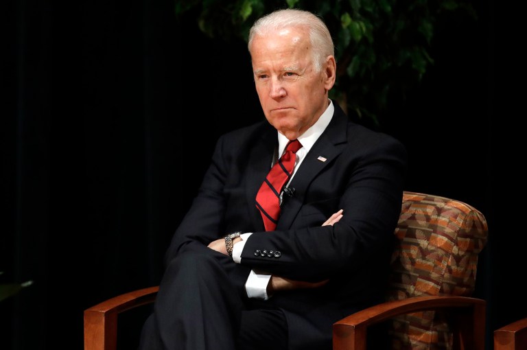 "Checks & balances? Chair of cmte investigating WH can't share info w/ WH. McCain is right: Need select committee!" Biden tweeted. (AP Photo/Patrick Semansky)