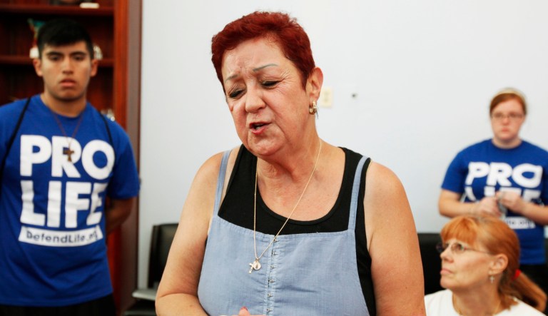 Later in life, Norma McCorvey transitioned from the Jane Roe of Roe v. Wade to a fierce advocate for the anti-abortion movement. (AP Photo/Manuel Balce Ceneta)