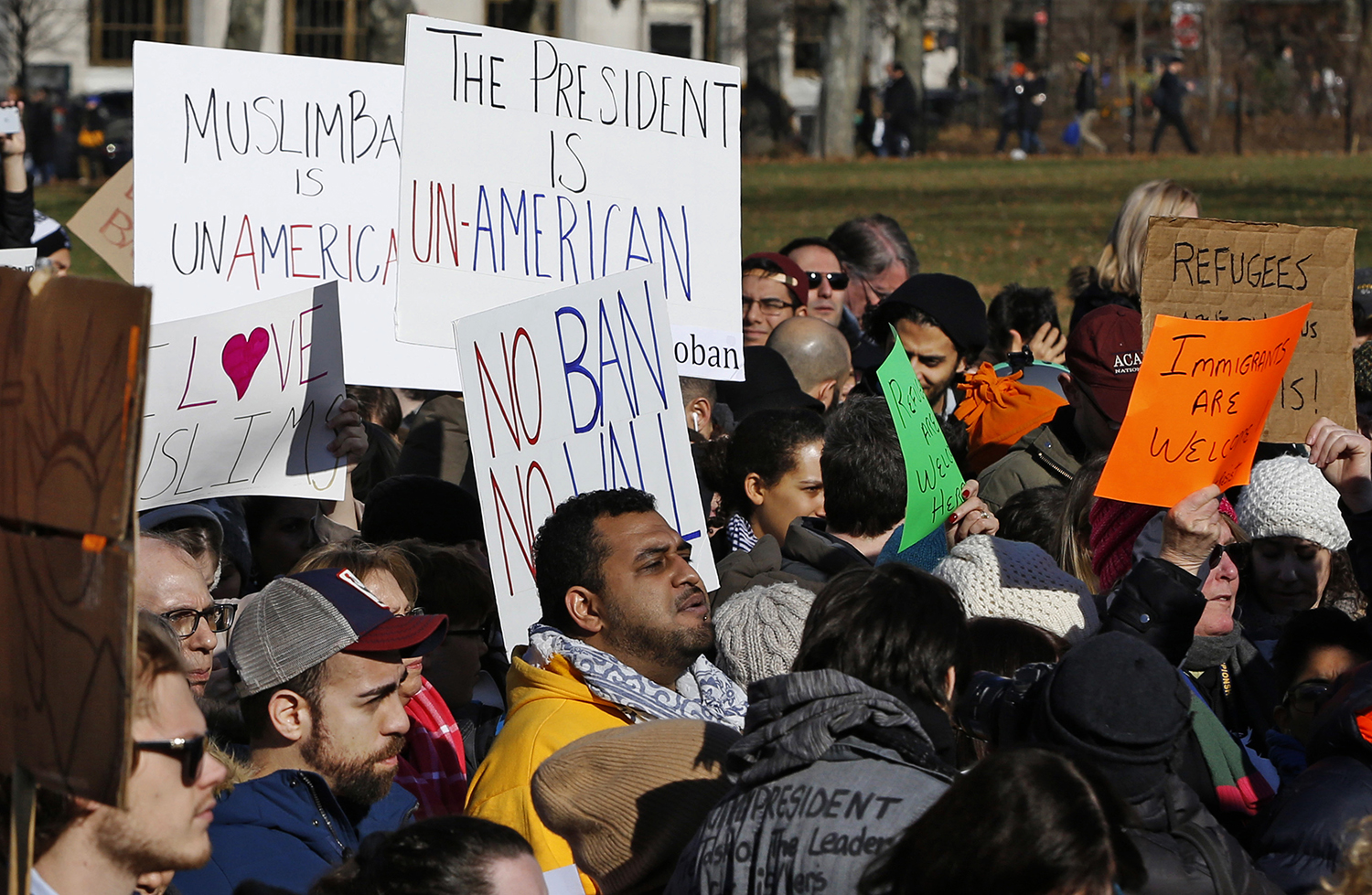 Demonstrating for tolerance, protesters switch from ‘F—k Trump’ to ‘F—k Paul Ryan’