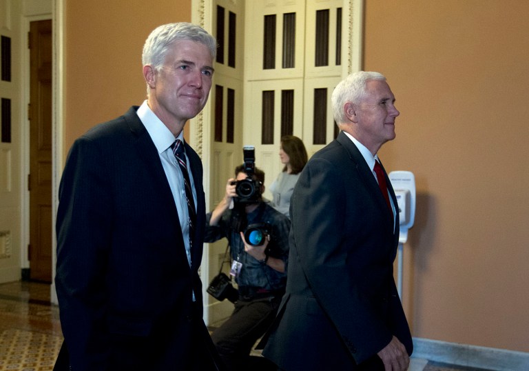 Groups like America Rising and the Judicial Crisis Network seek to downplay the criticism of Supreme Court pick Neil Gorsuch. (AP Photo/Jose Luis Magana)