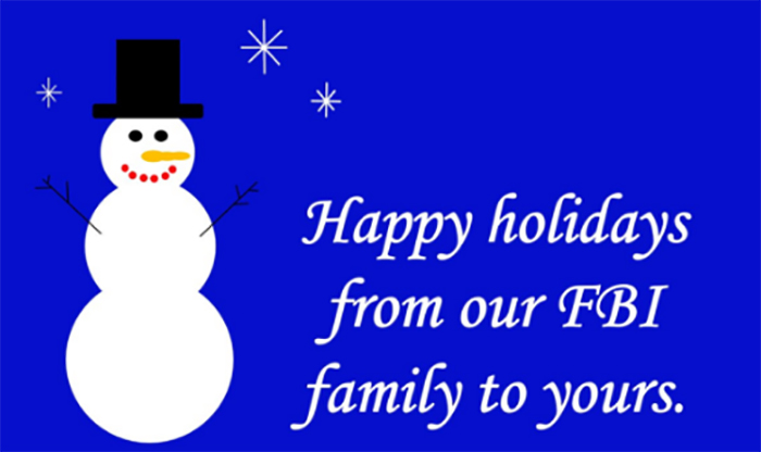 The FBI tweeted season's greetings early Christmas Eve — and Twitter had a lot to say in response. (Photo courtesy of the FBI Twitter account)