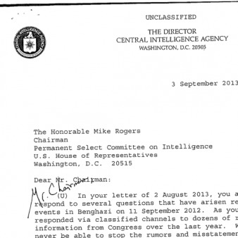 Text of CIA Director’s Pledge to Make Benghazi Survivors Available to Talk