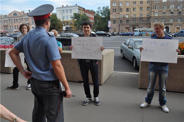 Russians Protest McCain