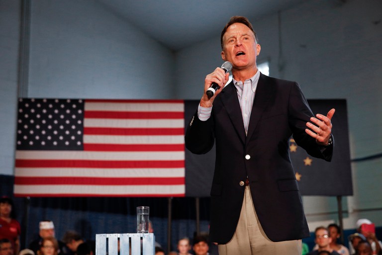The campaign of Indiana congressman Todd Young, the GOP Senate candidate, wasted little time trashing Evan Bayh. (AP Photo)