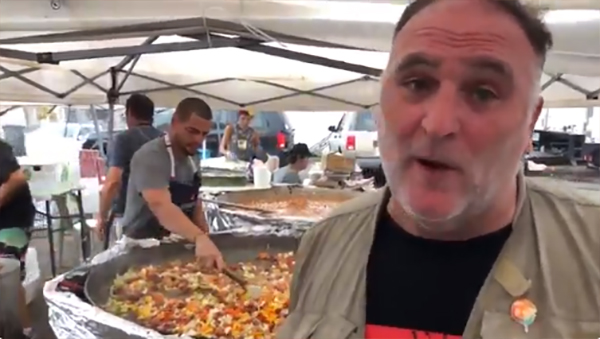 Celebrity chef Jose Andres dishing out meals in Puerto Rico