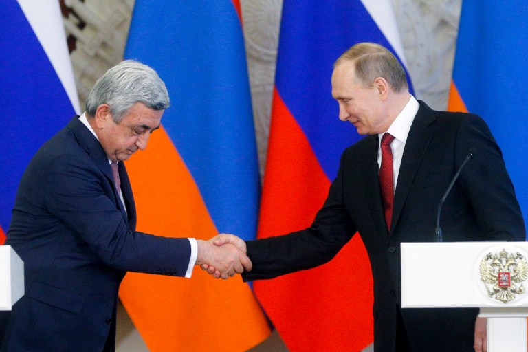 The new stage in Armenian-Russian strategic cooperation represents a military threat to the Western alliance. (Sergei Chirikov/Pool Photo via AP)