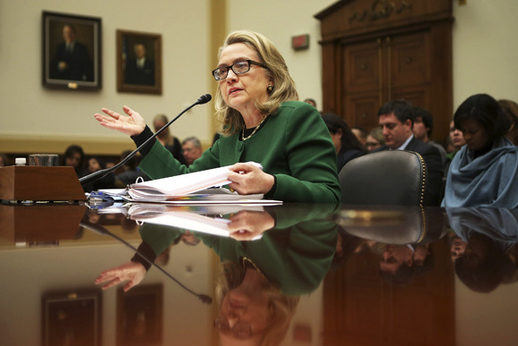 Former Secretary of State Clinton's testimony on the Benghazi scandal is now available on a House GOP website. AP Photo
