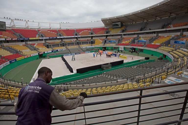 The 2016 Summer Olympics venues are in disarray after five months of being neglected. (AP Photo/Silvia Izquierdo)
