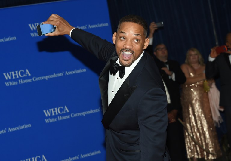 Will Smith arrives at the White House Correspondents' Association Dinner. (Photo by Evan Agostini/Invision/AP)