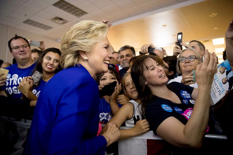 In every speech Hillary Clinton gives, she mentions equal pay, yet when it comes to her own offices, she doesn't practice what she preaches. (AP Photo)