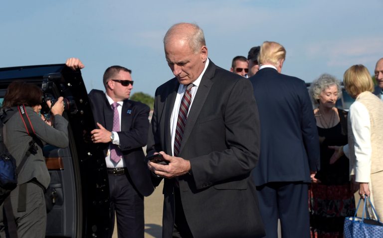 White House Chief of Staff John Kelly aims to stop President Trump from making policy announcements on Twitter, according to a report Friday night. (AP Photo/Susan Walsh)