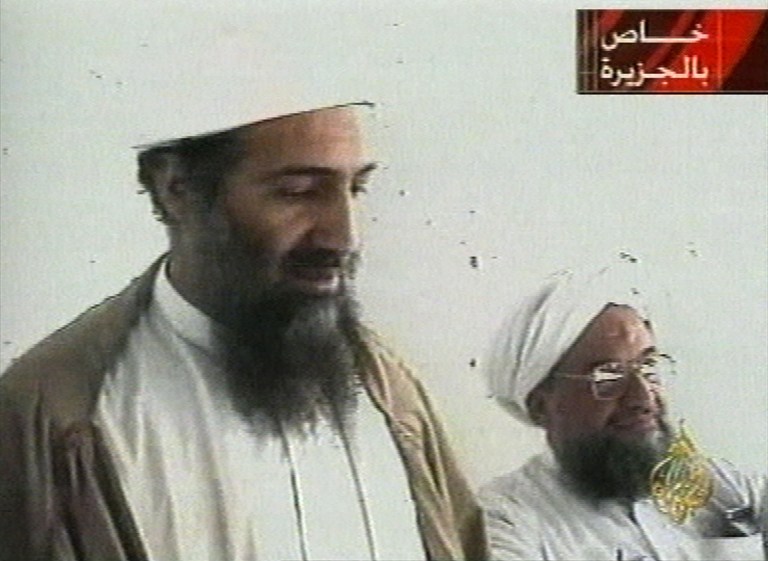 Osama bin Laden, the prime suspect in the Sept. 11, 2001 terrorist attacks on the United States, at an undisclosed location. (AP Photo/Al-Jazeera via APTN)