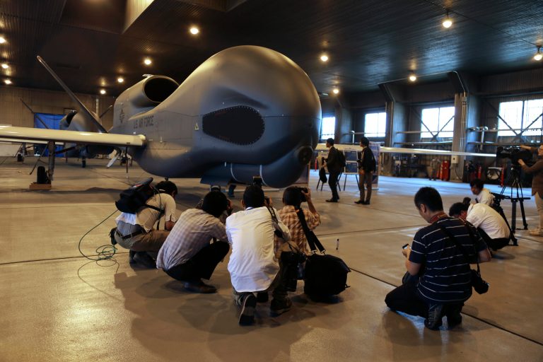 US deploys first advanced drones to Japan