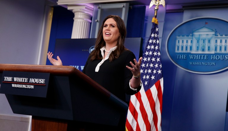 White House deputy press secretary Sarah Sanders on Thursday rejected the idea that President Trump's tweets about MSNBC's 